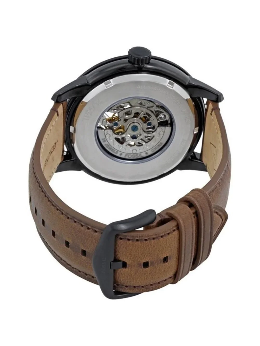 NWT Fossil Townsman Automatic Black Skeleton Dial Men's Watch